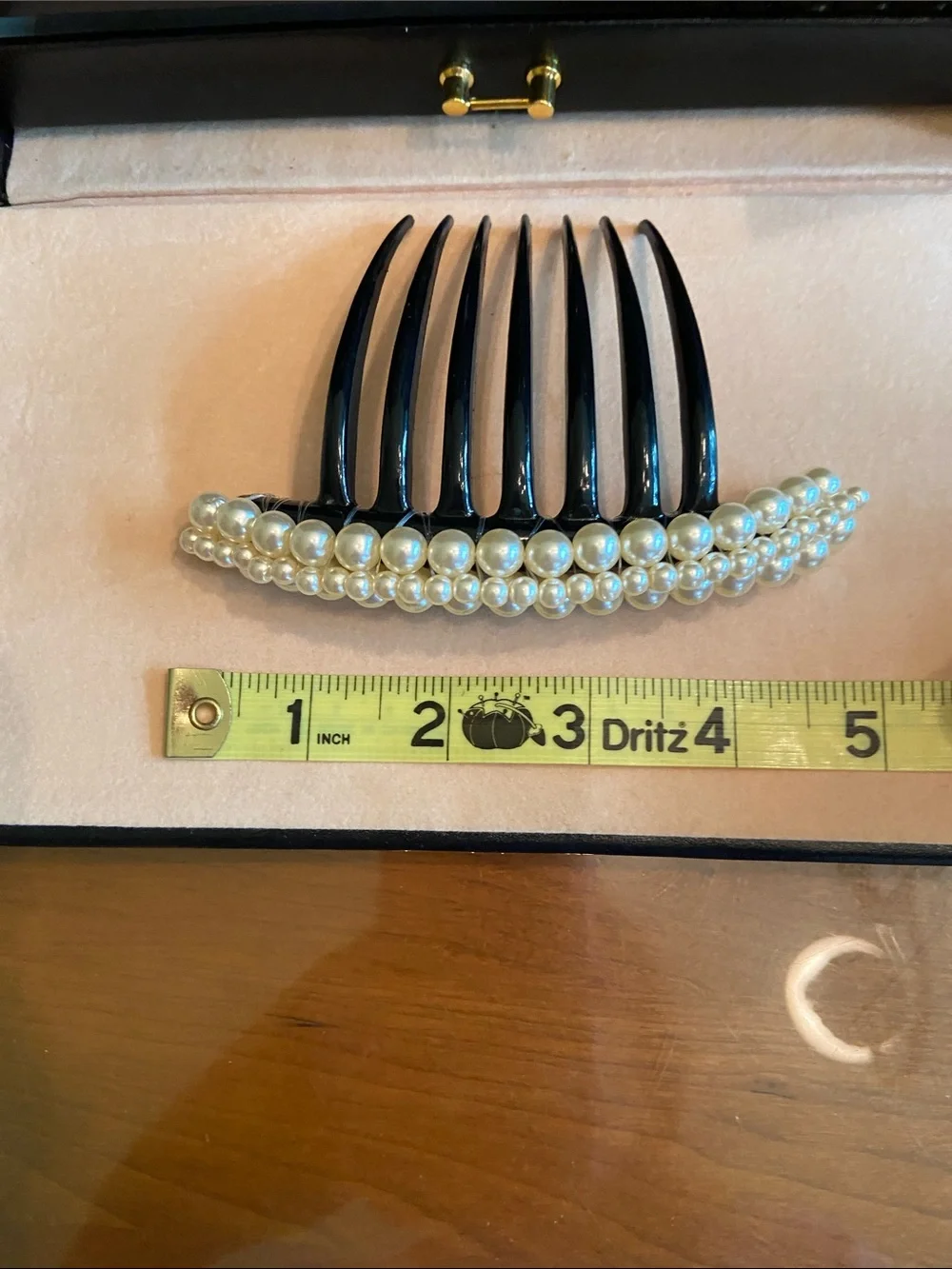 Vintage Deadstock Three Row Pearl Hair Comb. Mint.